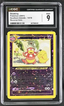 CGC 9 MINT Slowking 2001 Southern Islands 14/18 Reverse Holo SWIRL Pokemon Card - Image 1