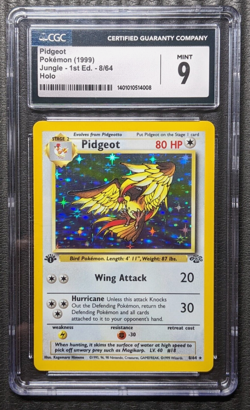 CGC 9 MINT Pidgeot 1999 Jungle - 1st Edition 8/64 Holo Rare Pokemon Card - Image 1