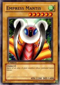 Yu-Gi-Oh TCG Empress Mantis LON-040 1st Edition Regular Common Card NM - Image 1