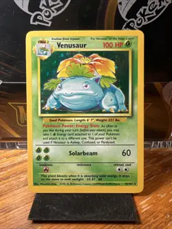 Pokemon TCG Venusaur Base Set Rare Card 15/102 Vintage Unlimited Nice Holo - Image 1