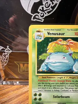 Pokemon TCG Venusaur Base Set Rare Card 15/102 Vintage Unlimited Nice Holo - Image 2