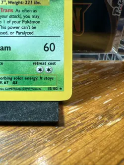 Pokemon TCG Venusaur Base Set Rare Card 15/102 Vintage Unlimited Nice Holo - Image 4