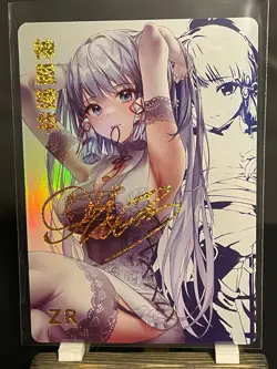Goddess Story CCG Holo Foil Waifu Anime ZR Signature Cards - Ayaka Genshin - Image 1