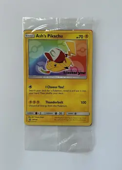 2017 Pokemon Sun & Moon Ash's Pikachu SM108 Sealed PROMO Card I Choose You! - Image 1