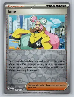 Iono #185/193 SV02: Paldea Evolved Reverse Holo Uncommon - Pokemon Cards F26 - Image 1