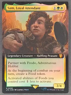 Mint/Near-Mint, English - 1 x MTG Sam, Loyal Attendant - Foil - Extended Art Com - Image 1