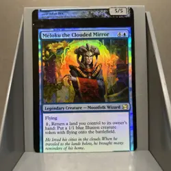 MTG Miscut Foil Meloku The Clouded Mirror MM2 LP Magic The Gathering - Image 1