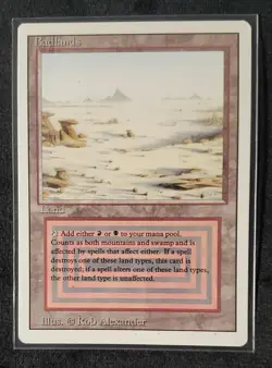MtG Magic the Gathering Revised 1994 Edition Badlands Dual Land Lightly played - Image 1