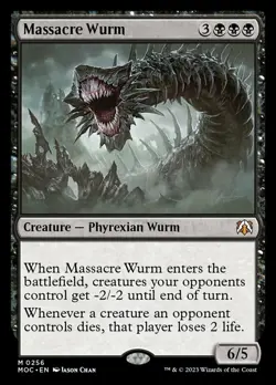 Mint/Near-Mint, English - 1 x MTG Massacre Wurm Commander: March of the Machine - Image 1