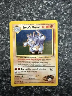 Pokemon TCG Brock's Rhydon Gym Heroes 2/132 Holo Unlimited Rare - Image 1