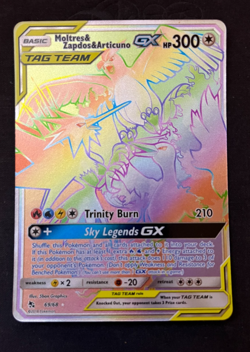 Moltres Zapdos Articuno GX - 69/68 Hidden Fates Rainbow Pokemon - NM/MINT - Image 1