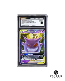 CGC 10 GEM MINT Chinese Gengar & Mimikyu GX 033/150 Tag Team Holo Pokemon 2023 - Image 1