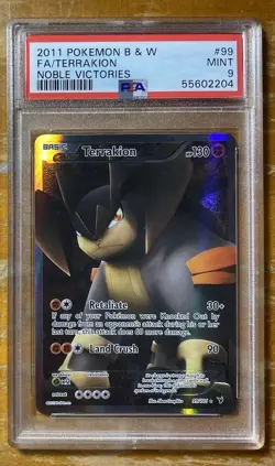 Terrakion 99/101 PSA 9 Mint B&W Noble Victories Pokemon TCG 2011 Full Art - Image 1