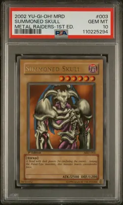 2002 Yu-Gi-Oh! Summoned Skull Metal Raiders MRD-003 1st Edition PSA 10 - Image 1