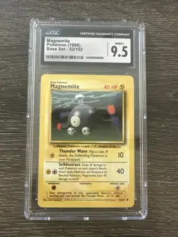 CGC 9.5 Mint+ | MAGNEMITE Pokemon 1999 Base Set 53/102 | Vtg Graded Card - Image 1