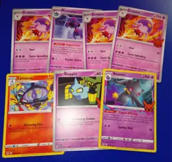 Pokemon Trick or Trade x7 Regular Card Bundle, Drifblim/Mismagius/Lampent (MINT) - Image 1