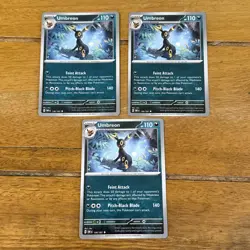 3X Pokemon TCG Umbreon Obsidian Flames 130/197 Regular Uncommon Card Near Mint - Image 1