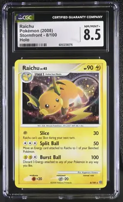 CGC 8.5 Raichu 2008 Stormfront 8/100 Holo Pokemon Card - Image 1