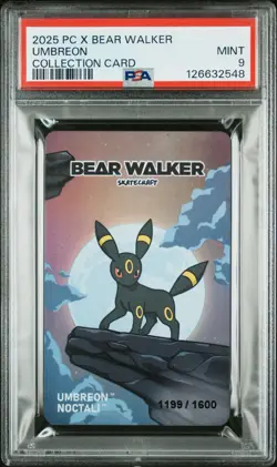 Umbreon Pokemon Center X Bear Walker Collection Card PSA 9 1199/1600 - Image 1