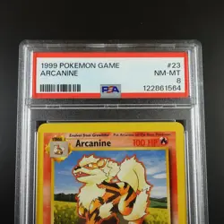 PSA 8 Arcanine 23/102 Pokemon Base Set 1999 Non Holo Graded Card - Image 2
