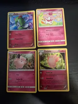 Pokemon Trading Card Game Fairy Type Lot, 4 Assorted Cards. - Image 1