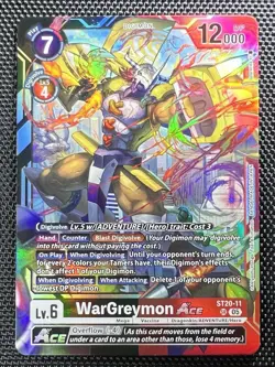 WarGreymon Ace Foil ST20-11 Digimon TCG Card NM Condition - Image 1