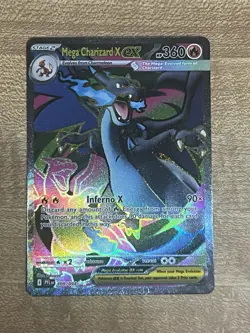ENGLISH Mega Charizard X EX FULL ART 109/094 Phantasmal Flames Pokemon Card - Image 1
