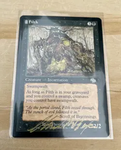 MTG Filth Creature Incarnation Artist Signed Thomas M. Baxa 2/2 Card - Image 1