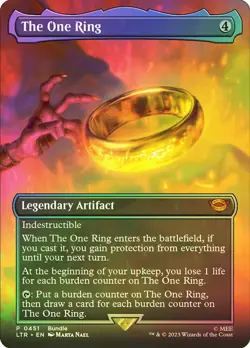 MTG Magic The Gathering Lord of the Rings The One Ring Borderless Foil #0451 - Image 1