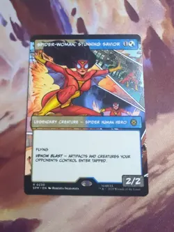 Spider Women Stunning Savior R 0230 Regular Borderless Marvels Spider-Man MTG - Image 1