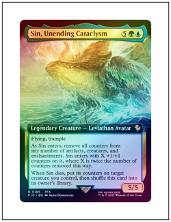 1x Sin, Unending Cataclysm, Extended Art Foil, Magic MTG NM - Image 1