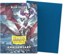 Dragon shield Dual Matte Anniversary Blue Silver Sleeves X10 Case of 10 Boxes - Image 1