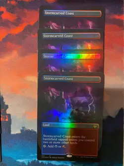 MTG Innistrad Crimson Vow Stormcarved Coast Borderless Foil x 4 - Image 1