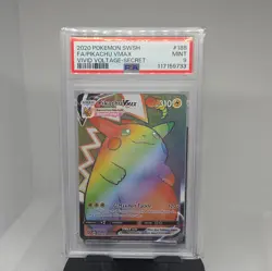 PSA 9 2020 Pokemon SWSW FA/Pikachu VMAX Vivid Voltage-Rainbow Secret Rare #188 - Image 1