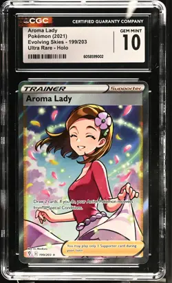 AROMA LADY Evolving Skies Holo Rare #199 CGC 10 Pokemon [Nostalgium] - Image 1