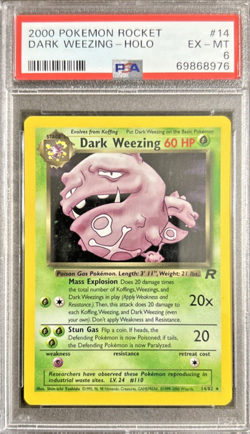 2000 Pokemon Rocket Dark Weezing Holo 1st Edition 14/82 PSA 6 EX-MT - Image 1