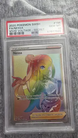 Nessa 2020 Pokemon Vivid Voltage 196/185 Secret Rare Full Art Trainer PSA 10 - Image 1