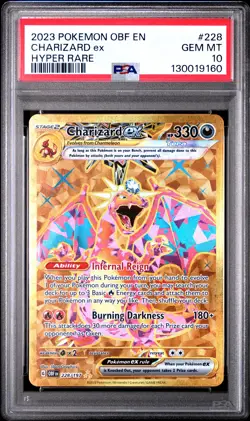 2023 POKEMON OBF EN-OBSIDIAN FLAMES HYPER RARE #228 CHARIZARD EX PSA 10 - Image 1