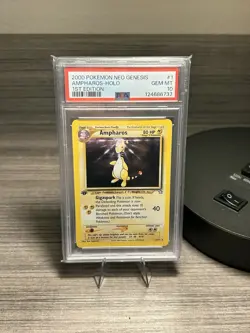Pokemon TCG Ampharos Neo Genesis Holo 1/111 1st Edition Rare PSA 10 Gem MT - Image 1