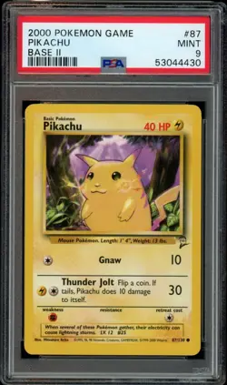 Pokemon 2000 Base Set 2 Pikachu 87/130 PSA 9 MINT - Image 1