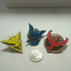 Pokemon Go Team PIN SET Moltres & Zapdos & Articuno lot of 3 pins - Image 1