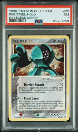 2006 POKEMON EX LEGEND MAKER GOLD STAR #92 REGISTEEL-HOLO PSA 7 - Image 1