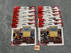 Pokemon Destined Rivals 3 Pack Blister Lot Of 12 Scarlet And Violet Zebstrika - Image 1