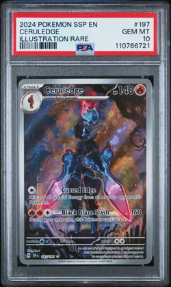 PSA 10 Ceruledge 197/191 Pokemon Sv08: Surging Sparks Holo GEM MT 10 - Image 1