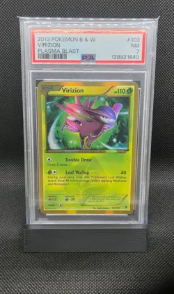 Pokemon 2013 Plasma Blast Virizion EX #96 Full Art Holo PSA 7 NM - Image 1