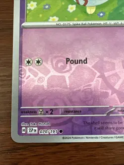Togepi Common Reverse Holo Card 70/191 SV8 Surging Sparks Pokemon TCG - Image 5