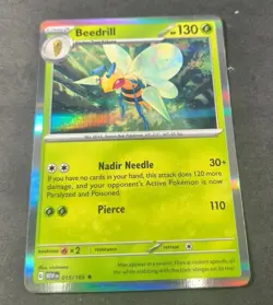 Pokemon 151 Beedrill Holo Rare Card 015/165 NM - Image 1