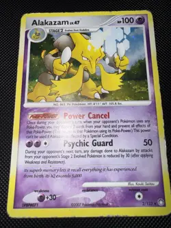 Alakazam Holo Pokemon TCG Card 2/123 Mysterious Treasures Series - Image 1