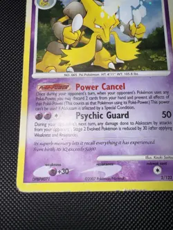 Alakazam Holo Pokemon TCG Card 2/123 Mysterious Treasures Series - Image 5