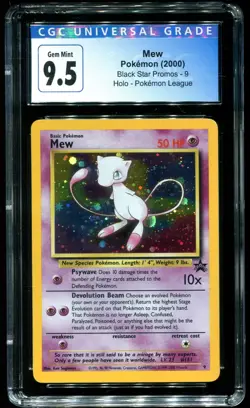 CGC 9.5 Mew Holo Black Star Promo Pokemon League 2000 Pokemon Card #9 - Image 1